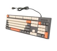 ciciglow Tastiera Cablata USB, Tastiera da Gioco Carina a 3 Colori Tastiera da Computer a 104 Tasti per XP 7 8 10 11 per OS X (GREY)