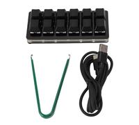 ciciglow Tastiera da Gioco Programmabile, Interruttori Meccanici Sostituibili a Caldo Tastiera da Gioco con Piccolo Interruttore Meccanico Rosso Cablato USB Tipo C per PC (BLACK)