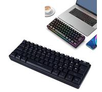 ciciglow Tastiera da Gioco, Tastiera da Gioco Meccanica 2.4G / Bluetooth/Cablata Al 60%, Tastiera a Membrana a 61 Tasti Retroilluminata RGB per Ufficio Dormitorio Domestico (BLACK)