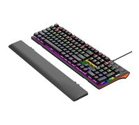 ciciglow Tastiera da Gioco, Tastiera Meccanica Cablata USB, Tastiera per Computer con Interruttore Blu Retroilluminato 104 Tasti RGB per Ufficio, Casa