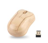 ciciglow Tastiera e Mouse Wireless in bambù, Dispositivi Wireless per Computer a 2,4 GHz con Ricevitore USB, Mouse 1200 DPI Opzionale/Tastiera Compatta/Combinazione Tastiera e Mouse (Topo)
