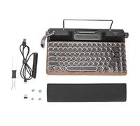 ciciglow Tastiera Meccanica retrò per Macchina da Scrivere, 83 Tasti 5.0 Wireless con Interruttori Blu Sostituibili e Retroilluminazione RGB, per PC Desktop, Laptop, Tablet, Telefono