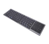 ciciglow Tastiera Pieghevole, Tastiera Portatile Dual Mode 2.4G/Bluetooth, Ergonomica con Touchpad, Supporta 3 Dispositivi per Tablet, Telefoni, Laptop