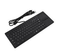 ciciglow Tastiera Touchpad USB Cablata, Design Mini, Pulsanti a Forbice, Tappetino Antiscivolo, Trasmissione Segnale Stabile, Touchpad Integrato, Porta Hub per Trasferimento Rapido dei Dati