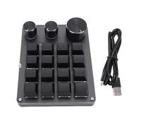 ciciglow Tastierino Personalizzato, Piccola Tastiera Meccanica Programmabile a 16 Tasti con 3 Strati e Luce LED, per Funzioni di Gioco e Scorciatoie, Connessione Cablata TIPO C (BLACK)