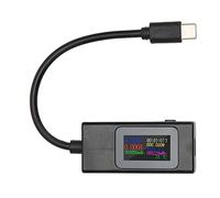 ciciglow Tester Misuratore di Potenza USB C, 4-30 V 0-6,5 A Tester di Tensione e Corrente Display LCD Multimetro Digitale per Cavi USB C, Laptop, Telefoni e Caricabatterie