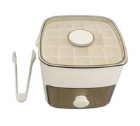 ciciglow Vassoio Cubo di Ghiaccio con Coperchio e Bidone, 48 Griglie 2 Vassoi in Plastica Silicone Vassoio di Ghiaccio per Congelatore, per Whisky, Cocktail, caffè 16x15x14,5 Cm (bianco latte)