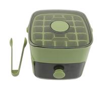 ciciglow Vassoio Cubo di Ghiaccio con Coperchio e Bidone, 48 Griglie 2 Vassoi in Plastica Silicone Vassoio di Ghiaccio per Congelatore, per Whisky, Cocktail, caffè 16x15x14,5 Cm (GREEN)