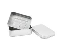 CiciIng Portasapone in alluminio, portasapone con griglia scolapiatti, piccolo, impermeabile, per casa, viaggi, campeggio, 9,2 x 6,2 x 2,6 cm (interno)
