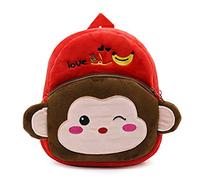 Cicilin Bambini Mini Zaino Carino Peluche Scuola Sacchetto Bambino Piccolo Zaino Bambino 3D Forma Animale Scuola Sacchetto Prescolare Regalo, Scimmia, Taglia unica, Zaino per bambini