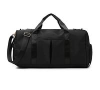 Cicilin Borsa Sportiva, Borsoni da Palestra per Donna e Uomo con Scomparto per Scarpe e Scomparto Bagnato, Leggero Pieghevole Impermeabile Zaino Weekend Tote Nero