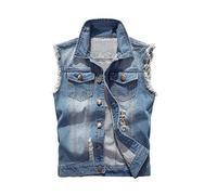 Cicilin Classics Giacca Gilet per Uomo Vintage Denim Vest Uomo Jeans Senza Maniche Giacca Giubbotto Smanicato azzurro EU XXS/Asia S