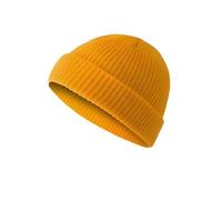 Cicilin Fisherman Beanie Trawler Beanie Winter Watch Hat Roll Up Edge Skullcap unisex, Giallo scuro., M