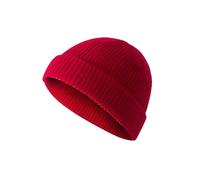 Cicilin Fisherman Beanie Trawler Beanie Winter Watch Hat Roll Up Edge Skullcap unisex, Rosso, M