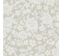 CiCiwind Carta da parati autoadesiva, 44 cm x 3 m, motivo floreale, per mobili, colore bianco e beige, in vinile, impermeabile, spessa, per decorare pareti e armadi