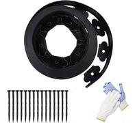 CiCixixi Bordura per Aiuola, Bordura per Giardino 10m x5cm, Bordature da Giardino, Bordure con Guanti e 30 Unghie, per Aiuole, Bordo per Giardino, Prato, Aiuola