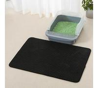 CiCixixi Tappetino Lettiera Gatto, Taglia Grande 90x60cm Tappeto Impermeabile Doppio Strato a Nido D'ape, EVA, Antiscivolo e Anti-perdite Noir