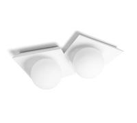 CICLADI lampada da soffitto 2 Luci in gesso bianca attacco GX53 l.44,5cm