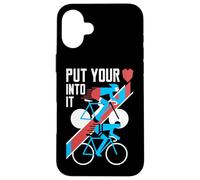 Ciclismo Ciclista Gara Bicicletta Minimalista Racing Bike Cuore Custodia per iPhone 16 Plus