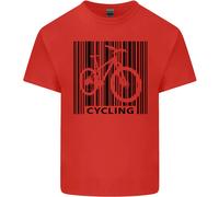 Ciclismo Codice a Barre Ciclisti Bicicletta T-Shirt Ragazzi Ragazze