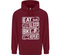 Ciclismo Eat Sleep Bicicletta Ripetere Divertente Bambini Felpa con Cappuccio