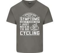Ciclismo I Googled My Sintomi Ciclisti Divertente Uomo Scollo A V Cotone T-Shirt