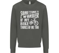 Ciclismo Mi Chiedo Se La Mia Bici Bicicletta Ciclista Felpa Per Bambini