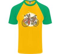 Ciclismo Steampunk Bicicletta Bici Ciclisti DA UOMO S/S Baseball T-Shirt
