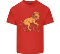 Ciclismo Un Leone Riding A Bicicletta T-Shirt Ragazzi Ragazze