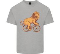 Ciclismo Un Leone Riding A Bicicletta T-Shirt Ragazzi Ragazze