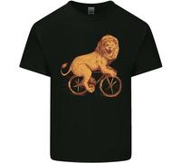 Ciclismo Un Leone Riding A Bicicletta T-Shirt Ragazzi Ragazze