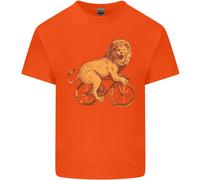 Ciclismo Un Leone Riding A Bicicletta T-Shirt Ragazzi Ragazze