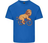 Ciclismo Un Leone Riding A Bicicletta Uomo Cotone T-Shirt