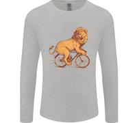 Ciclismo Un Leone Riding A Bicicletta Uomo Maniche
