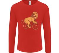 Ciclismo Un Leone Riding A Bicicletta Uomo Maniche