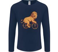Ciclismo Un Leone Riding A Bicicletta Uomo Maniche