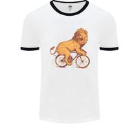 Ciclismo Un Leone Riding A Bicicletta Uomo Ringer