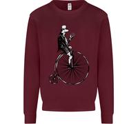 Ciclismo Un Rana Riding A Penny Farthing Uomo Felpa Maglione