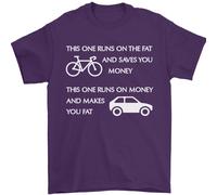 Ciclismo Vs Contro Auto Ciclisti Ambiente Divertente Uomo T-Shirt 100% Cotone