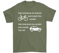 Ciclismo Vs Contro Auto Ciclisti Ambiente Divertente Uomo T-Shirt 100% Cotone