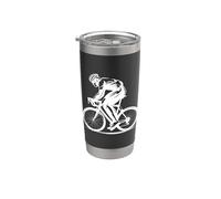 Ciclista in bicicletta Pista ciclabile Bicchiere termico in acciaio inox doppia parete