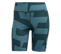 adidas Donna Terrex Multi 8inch Printed Tight Shorts, Mystery Green/Aurora Ivy, XS