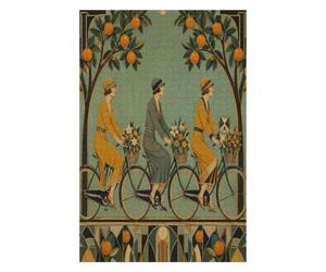 Ciclisti sotto gli aranci Puzzle 1000 Pezzi in Legno, Gioco Mentale | Art Nouveau, Giardino d'Oro, Linee botaniche, Scena Decorativa, Struttura in Legno, Sfida Puzzle, Gioco Mentale