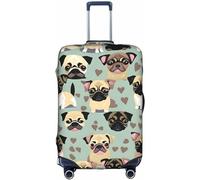 Ciclos Carino Chihuahua Pug Modello Doppio Lato Stampato Bagaglio Anti-Graffio Viaggio Valigia Copertura Elastico Protector 45/61/71/32 pollici, bianco, S