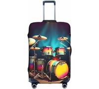 Ciclos Cool Drums Set Double Sided Stampato Bagagli Anti-Graffio Viaggio Valigia Copertura Elastico Protector 45/61/71/32 pollici, bianco, M