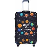 Ciclos Cute Planet - Copertura elastica per valigie da viaggio, antigraffio, con stampa fronte/retro, 45/61/71/81,3 cm, bianco, S