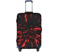 Ciclos Explosion Burst rosso e nero stampato su entrambi i lati bagagli antigraffio valigia da viaggio copertura elastica protezione 45/61/71/81/32 pollici, bianco, M