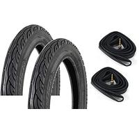 CicloSportMarket 2 Copertoni + 2 Camere d'Aria 22 x 1.75 Nero - Ideale Bicicletta ELETTRICA/Furgoncino/Bici da Ragazzo