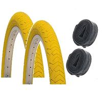 CicloSportMarket 2 Copertoni + 2 Camere d'aria Bici BMX Misura 20 x 1.95 Giallo