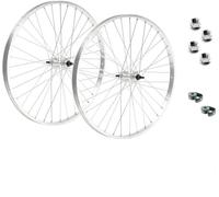 CicloSportMarket Coppia Ruote Bicicletta Olanda - Bici Classica - Misura 26" x 1 3/8 + Flap e Dadi